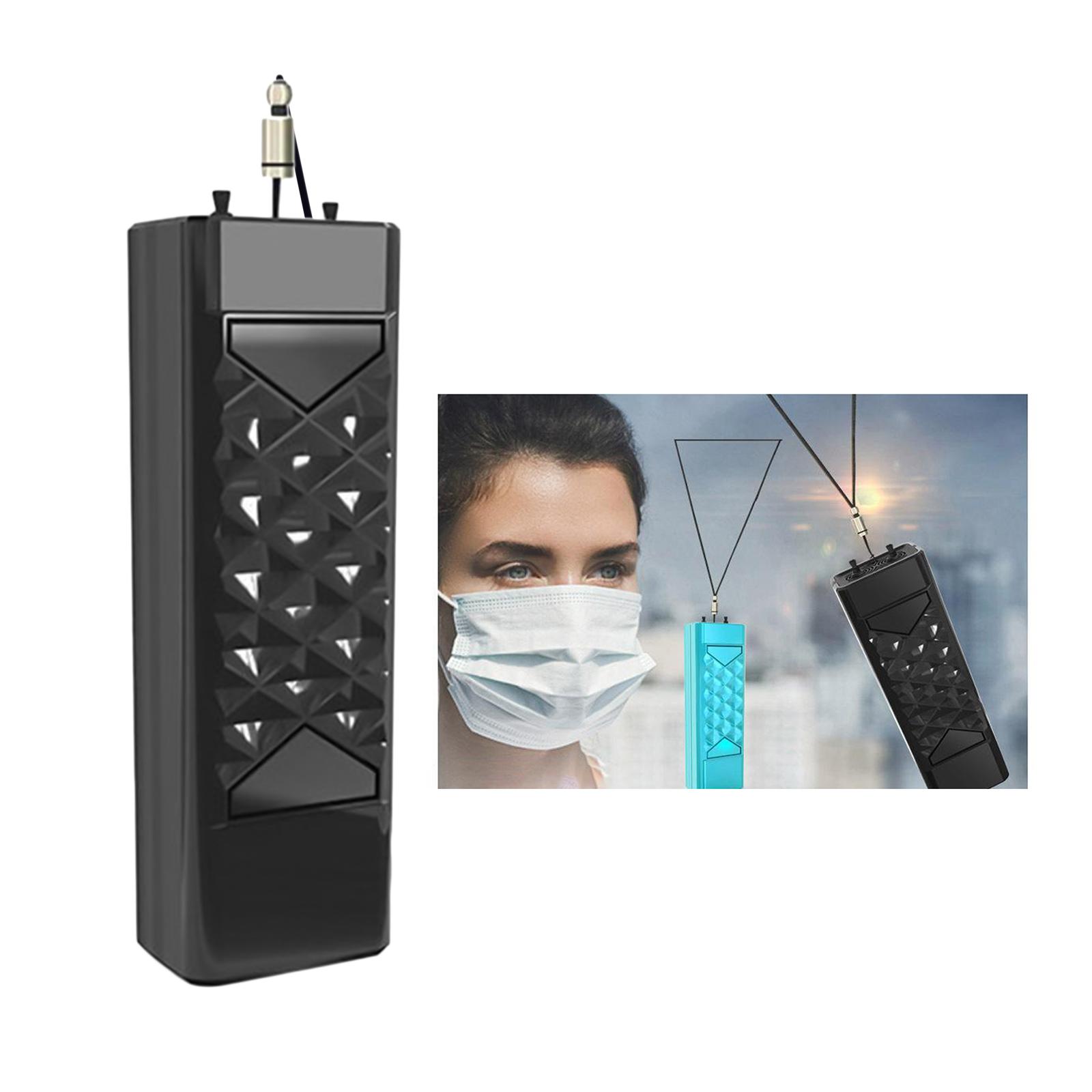 Air Purifier Ion Generator Necklace Wearable USB Smoke Remove Car Black