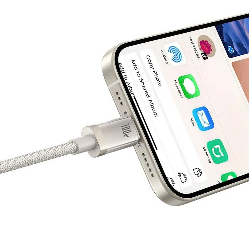 Cáp Sạc Nhanh C to C Baseus Titanium Alloy 100W (480Mbps) hàng chính hãng