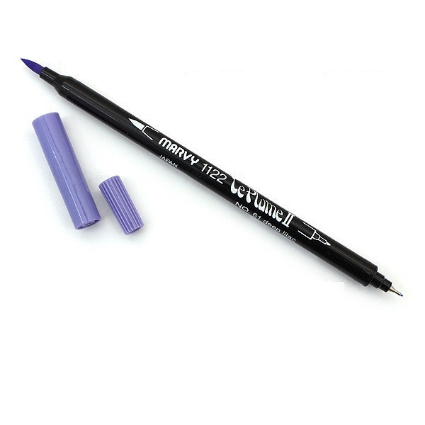 Bút lông hai đầu màu nước Marvy LePlume II 1122 - Brush/ Extra fine tip - Deep Lilac (61)