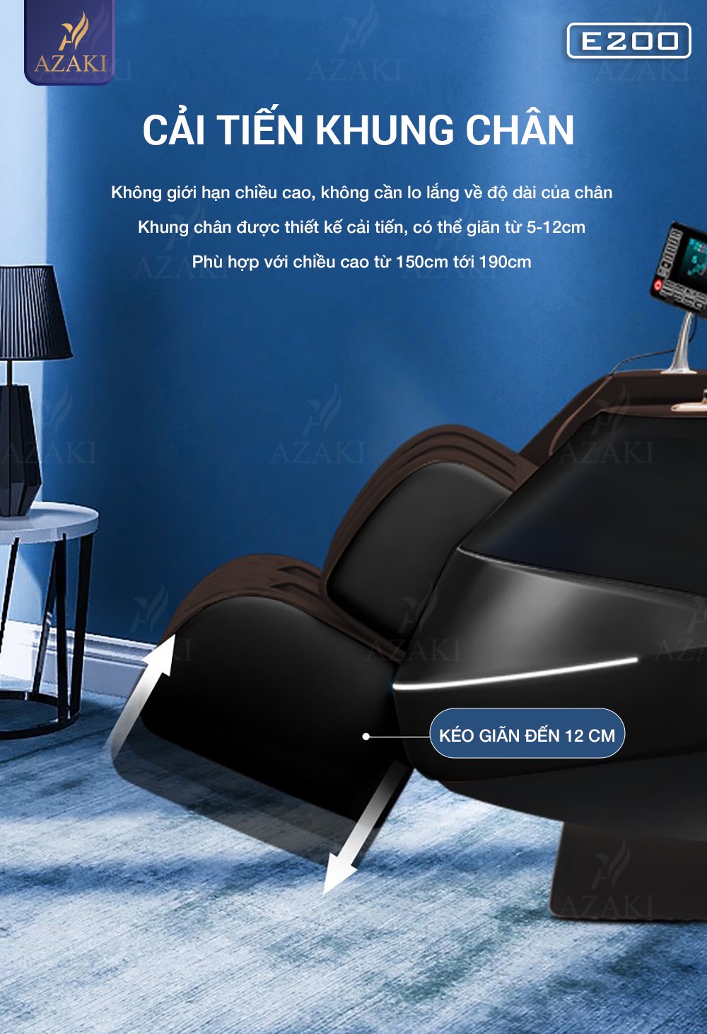 Ghế Massage Cao Cấp Toàn Thân 4D AZAKI E200