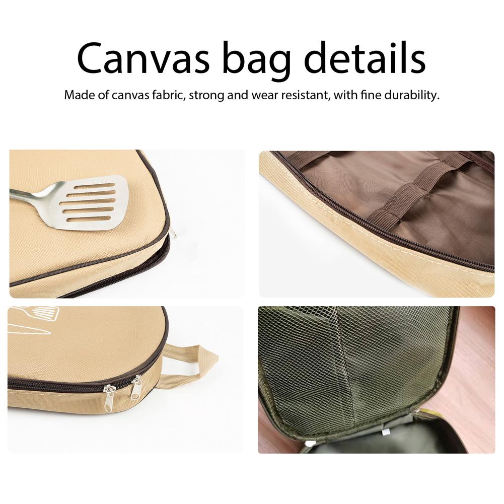 Túi đựng dụng cụ nấu ăn di động cắm trại ngoài trời, vải Oxford Fabress