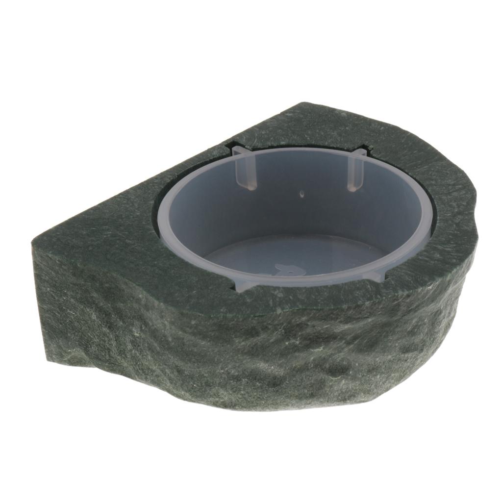 Mini Magnetic Gecko Feeder Ledge Reptile Terrarium Decor. Feeding Bowl Green