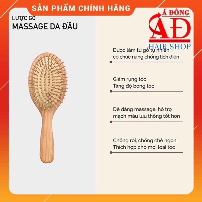 LƯỢC GỖ DAVINES CHẢI MASSAGE THƯ GIẢN DA ĐẦU GIẢM RỤNG TÓC