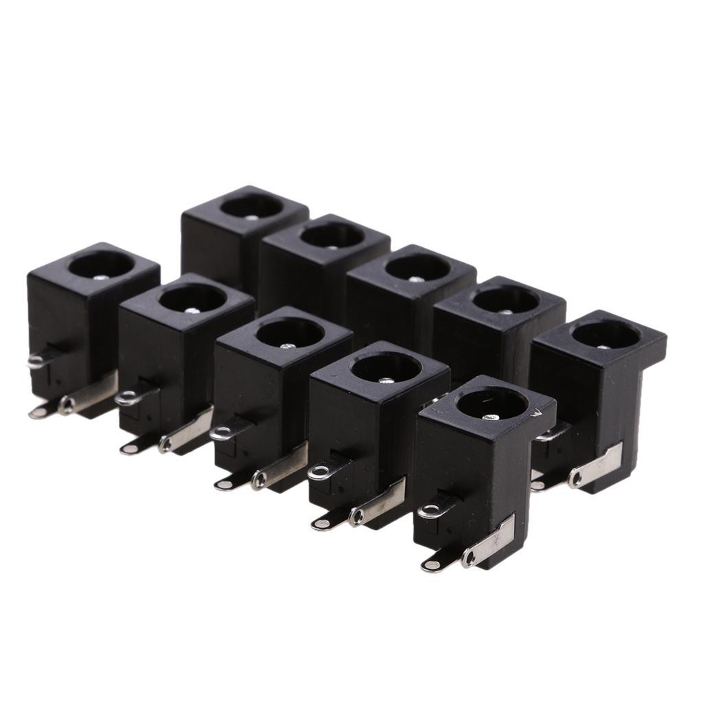 10pcs DC Power Female Jack Socket 3 Legs PCB Mount Connector 5.5mm x 2.1mm