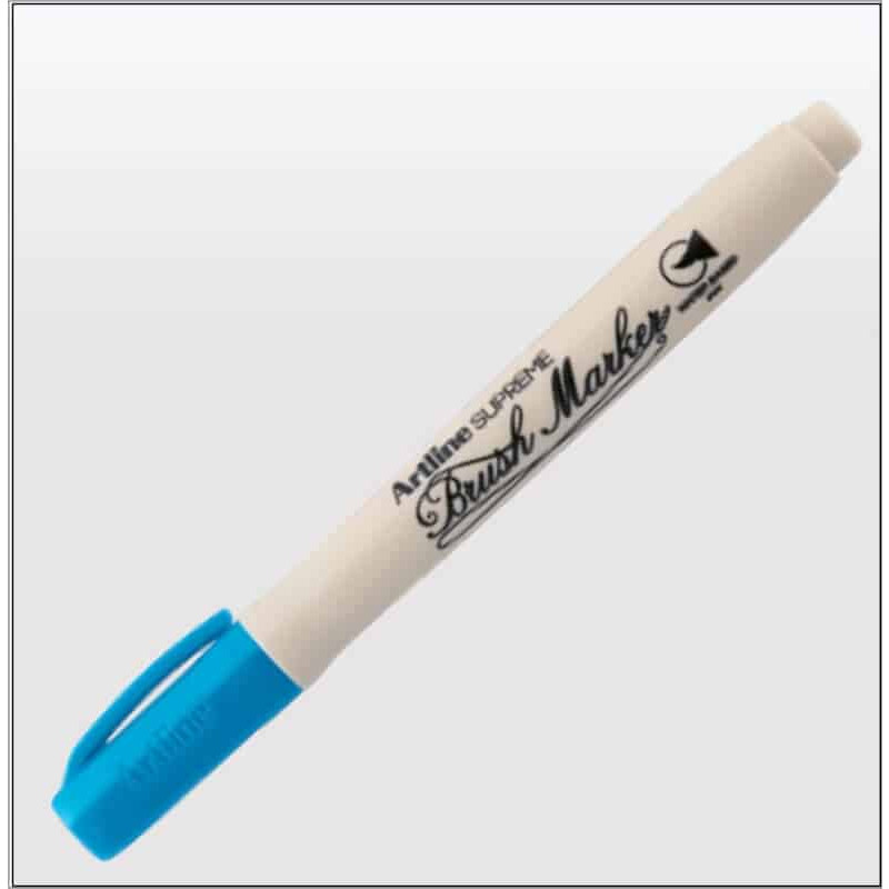 Bút lông đầu cọ viết calligraphy Artline Supreme Brush Maker EPF-F - Màu xanh da trời (Sky Blue)