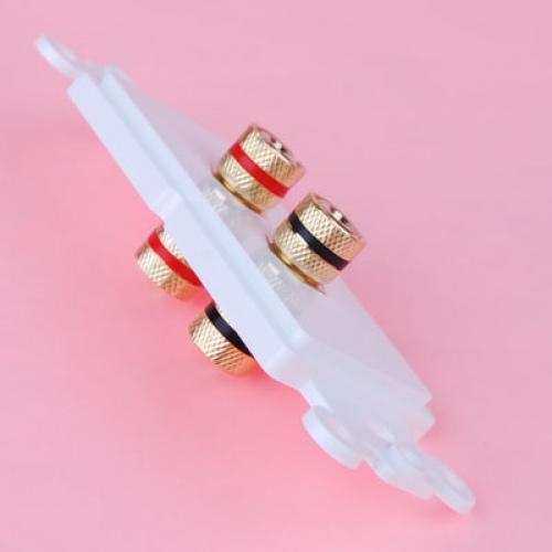 Universal Speaker Cable Wall Plate 2 Banana Plug for Home Audio Video System