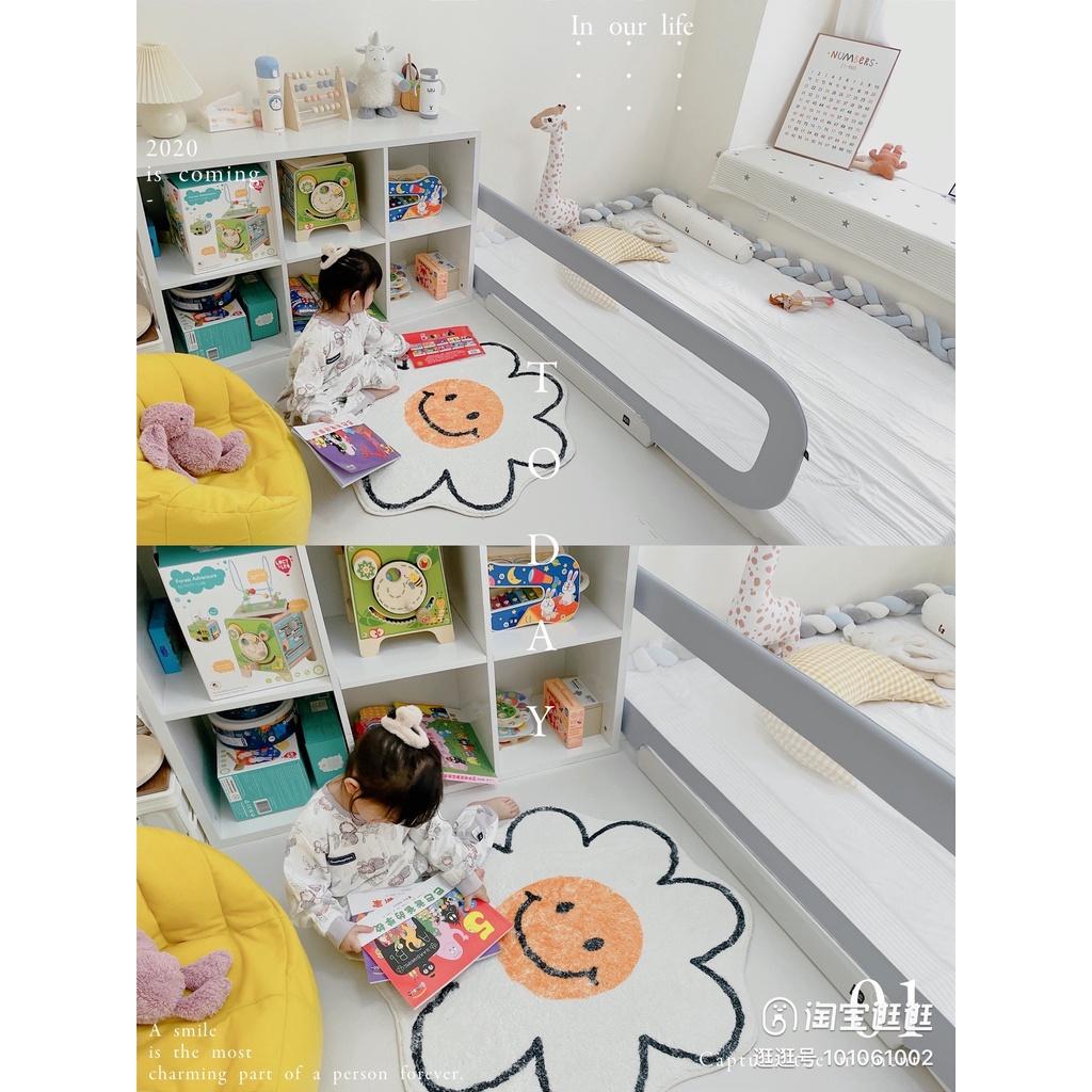 Thảm Hoa Cúc Mặt Cười Dùng Lót Sàn Nhà Mềm Mại Thấm Hút Chống Trượt Decor Phòng Siêu Xinh