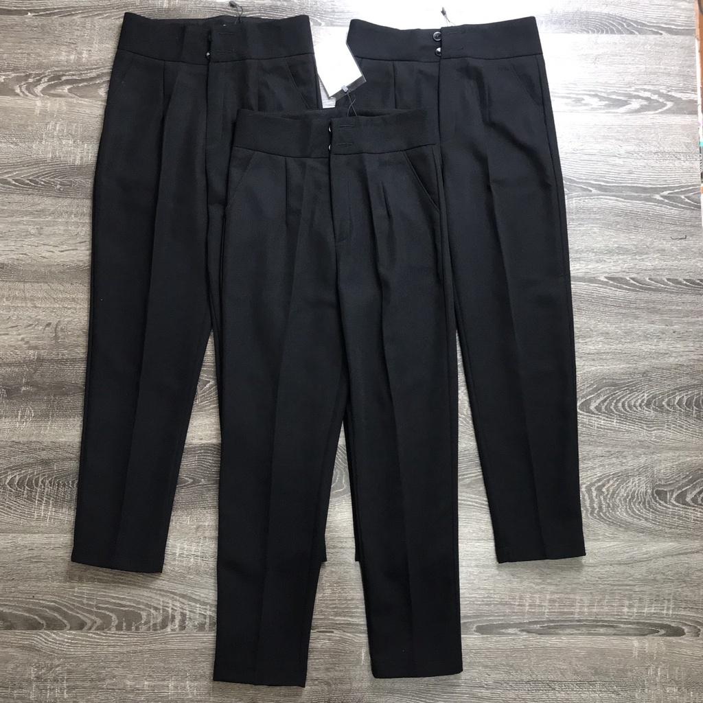 Quần tây nữ lưng cao Homieyl cao cấp, quần baggy nữ cạp cao công sở 2 cúc cạp to chất vải vitex đẹp