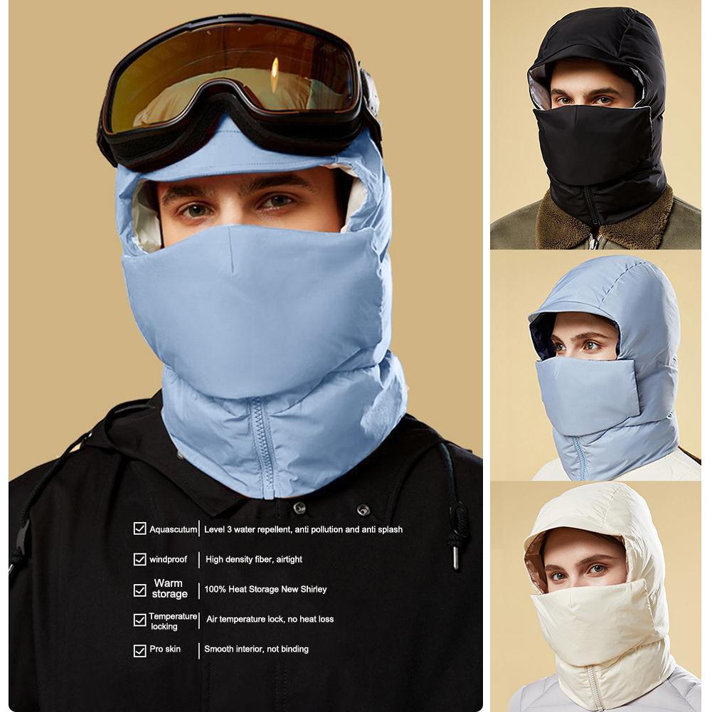 Ski mặt nạ mũ khăn quàng cổ Velvet Mũ mùa đông Bảo vệ Windproof Full Face Vỏ cổ ấm hơn Ski Cap Banie Balaclava giữ ấm Color: Army Green Fleece