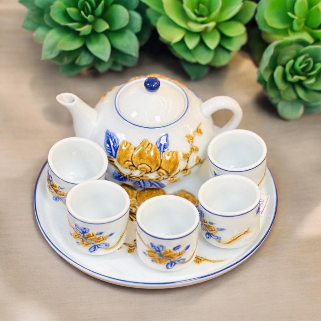 Bộ đồ thờ đắp nổi rạn xanh RỒNG VIỆT, hàng kỹ tinh xảo, Bộ đồ sứ thờ thần tài, đồ thờ gia tiên