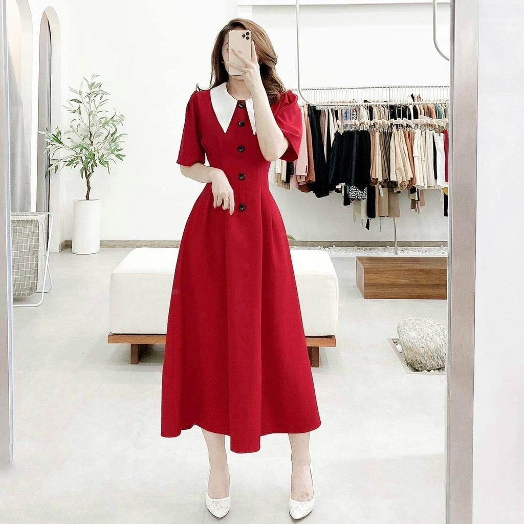 ĐẦM MIDI PHỐI CỔ PETER TRẮNG 11644