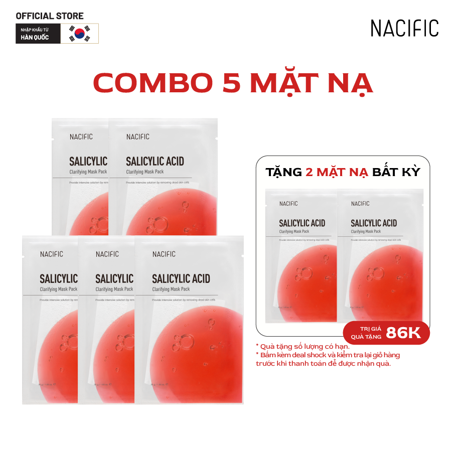 Combo 5 pcs Nacific Mặt nạ Salicylic Acid Clarifying Mask Pack 30g