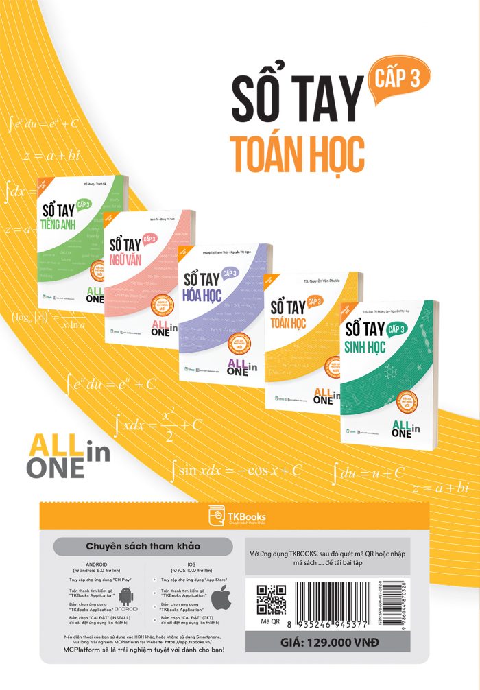 Sách All In One - Sổ Tay Toán Học Cấp 3