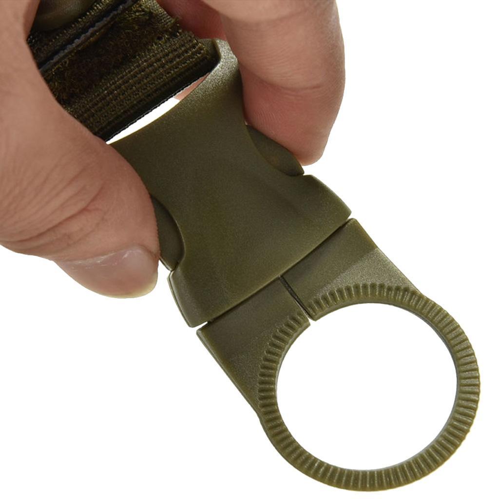 4xNylon Molle Hanging Strap Webbing Buckle Clip Bottle Hook Belt Army Green