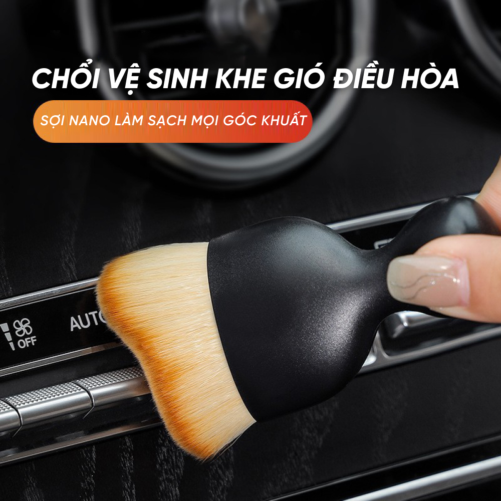 Chổi vệ sinh siêu mềm nhỏ gọn đa năng cho nội thất, khe gió điều hòa ô tô, bàn phím máy tính