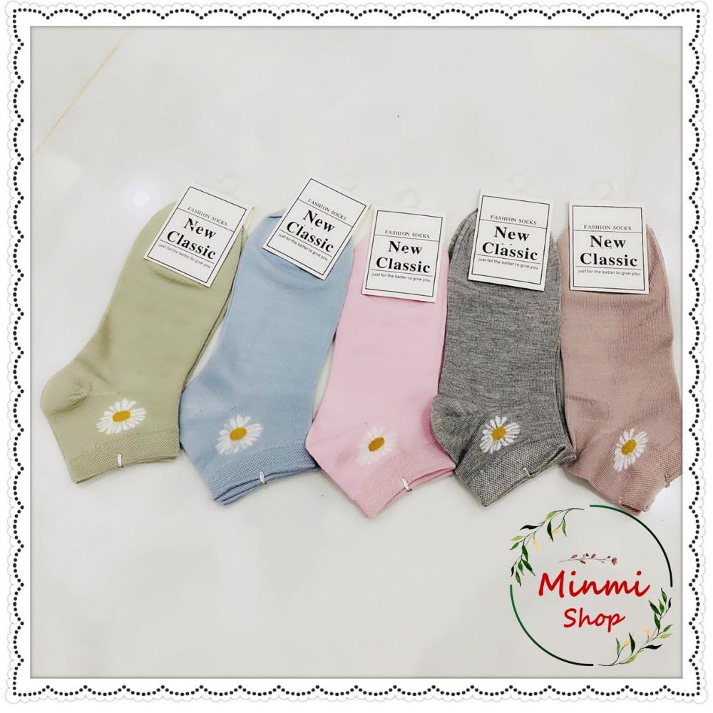 COMBO 3 Vớ Lười Nữ Cổ Ngắn Họa Tiết Hoa Cúc Trái Tim Xinh Xắn Vớ Giày Sneaker Bata Thể Thao Hàng Loại 1