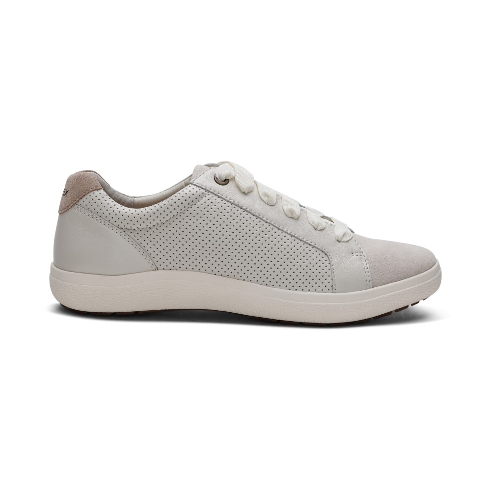 Giày thể thao sức khoẻ nữ Aetrex Courtney Chalk - Sneaker da đế đệm