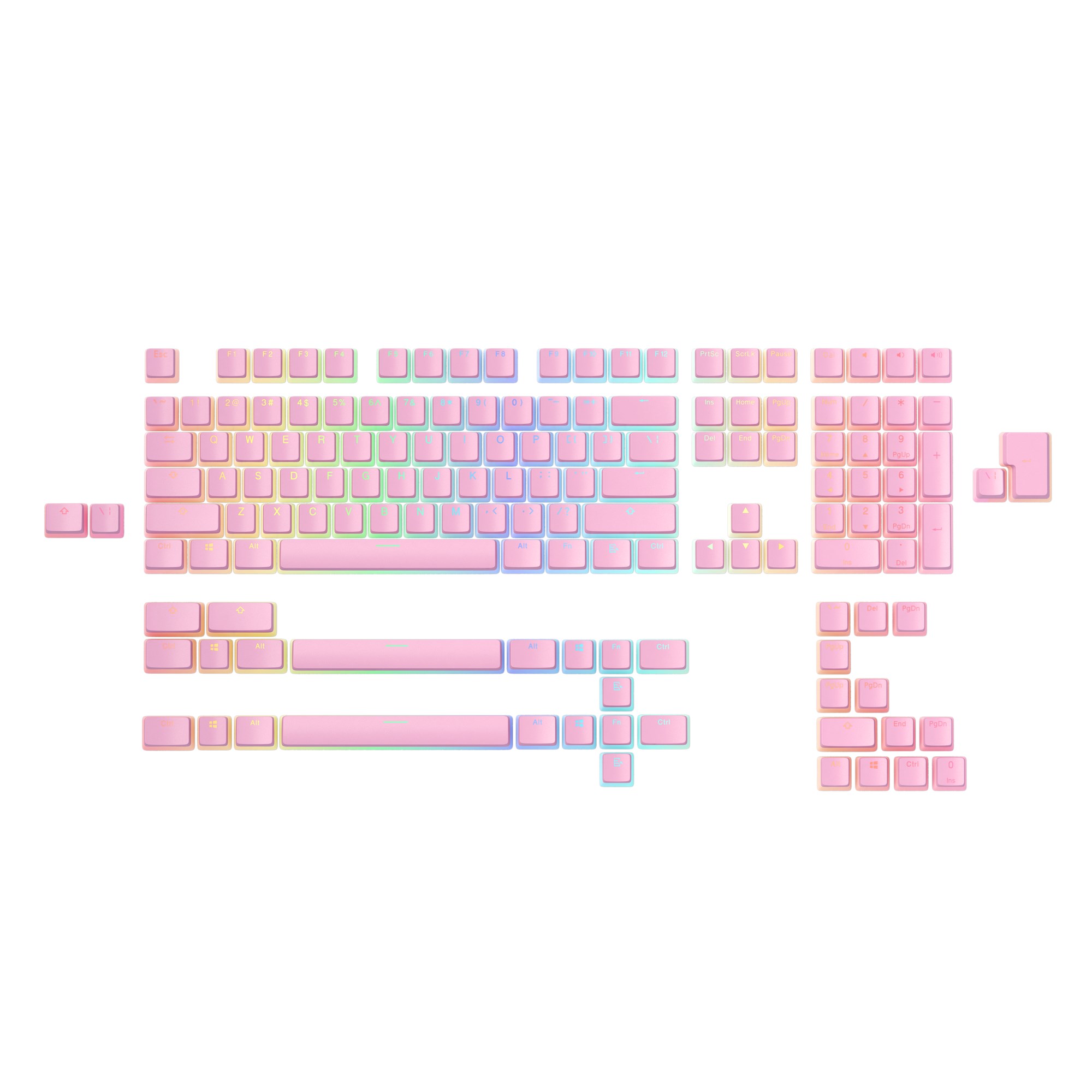 Keycap Pudding Glorious Aura V2 PBT Doubleshot Pixel Pink - 145 phím - Hàng Chính Hãng