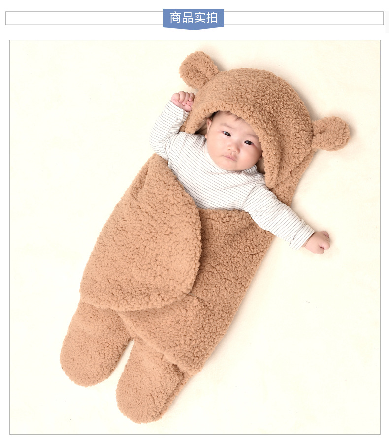 Chăn Quấn Ủ Kén Lông Cừu Baby Blanket Hình Thú Cao Cấp Cho Bé Yêu