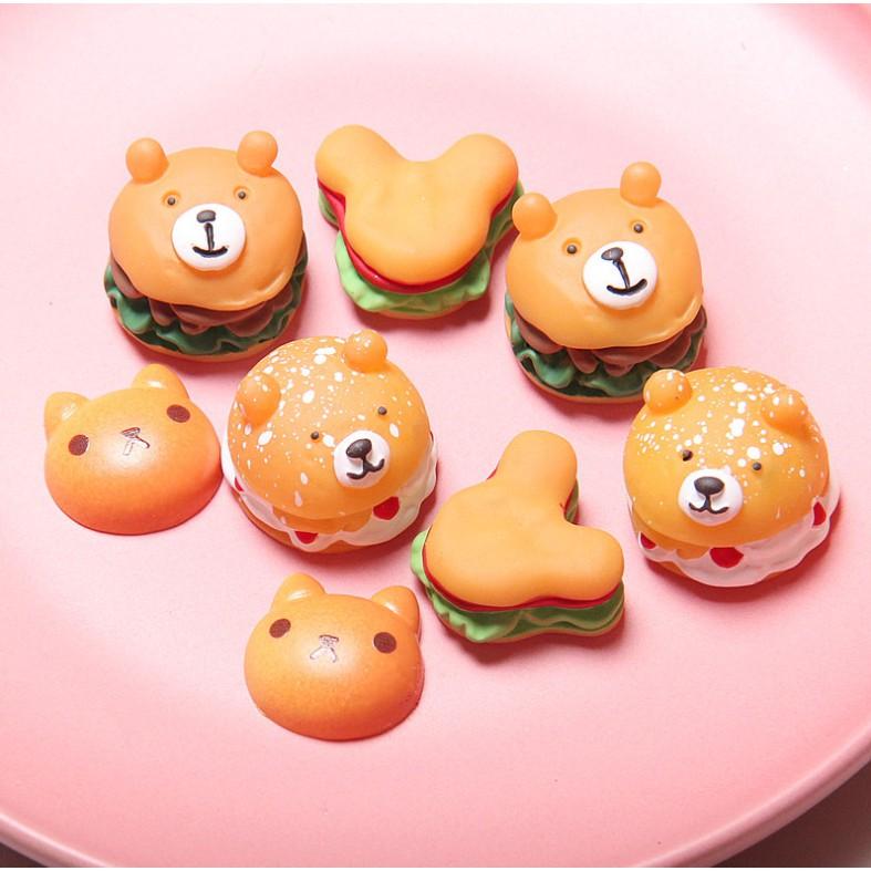 HN * Charm bánh sandwich gấu cho các bạn trang trí vỏ ốp điện thoại, làm Jibbitz, DIY