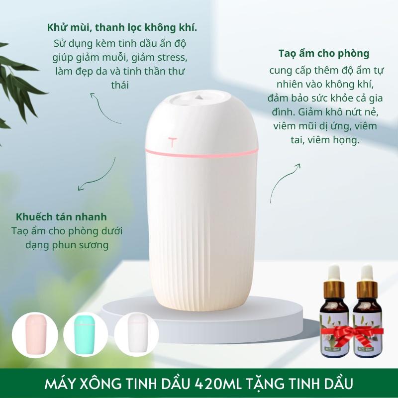 Máy phun sương tạo ẩm khuếch tán tinh dầu dung tích 420ml: Khử mùi, làm ẩm không khí tiện dụng cho xe hơi