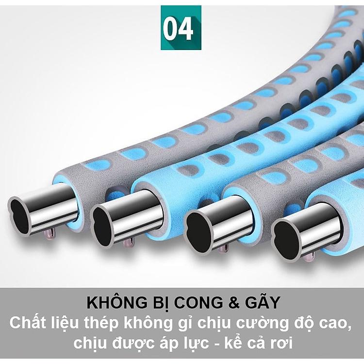 Vòng Lắc Eo Ống Thép Bọc Mút Xốp Lắp Ghép Cao Cấp Chính Hãng dododios - Màu Tím