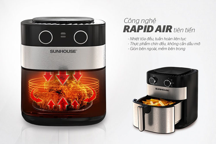 Nồi Chiên Không Dầu Sunhouse SHD4026 - Hàng Chính Hãng