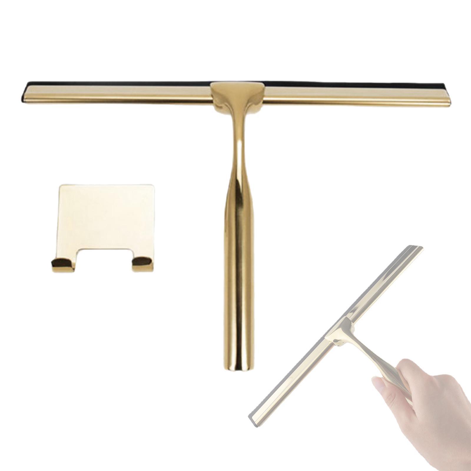 2x Glass Wiper w/ Hook Holder Water Scraper Blade for Windows Bathroom Sink