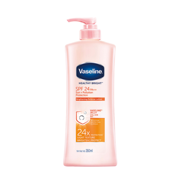 Sữa Dưỡng Thể 350Ml Vaseline Dưỡng Ẩm Sáng Da Chống Nắng Spf24Pa++ Sun + Pollution Protection Bảo Vệ Da Tới 4H Với Spf 24 Pa++