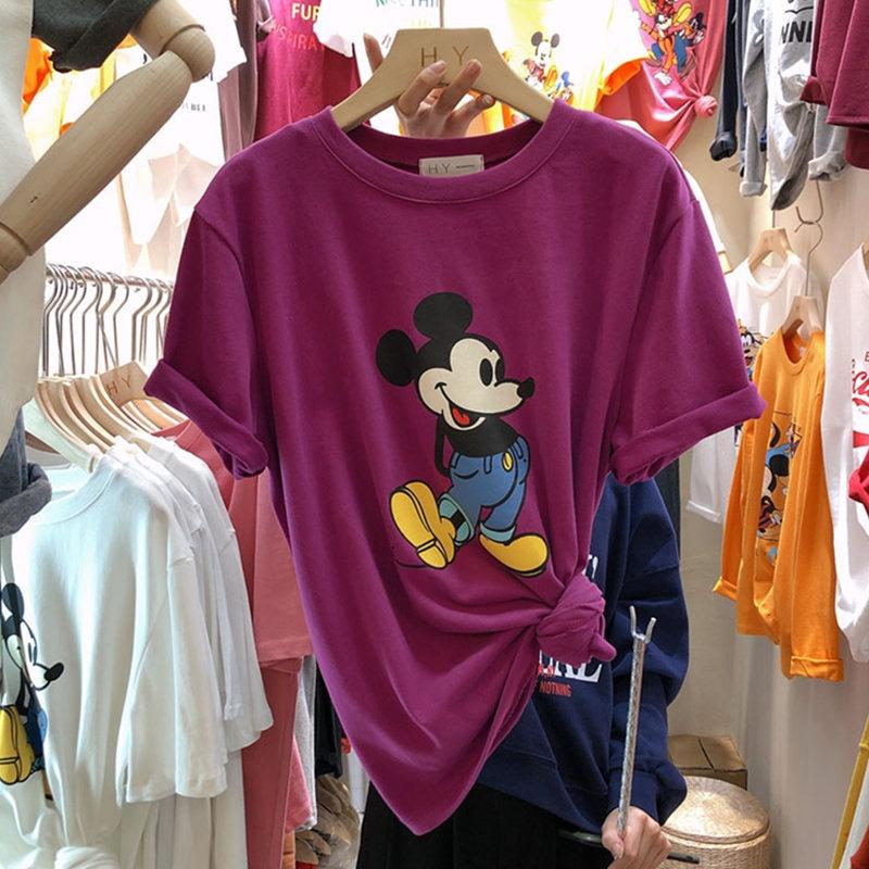 MS011 Áo thun unisex mickey, áo thun cổ tròn cotton hè mát