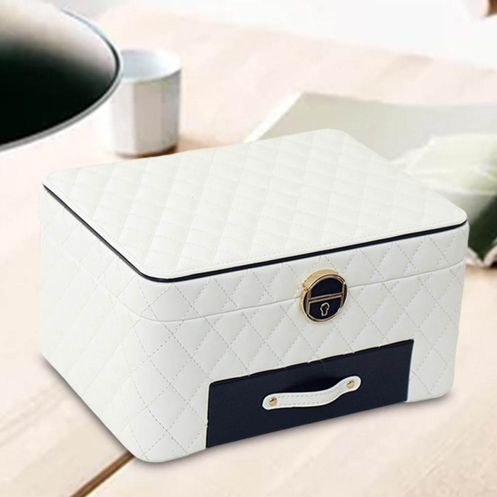 Three-Layer Jewelry Organizer PU Leather Gifts for Christmas Rings Women