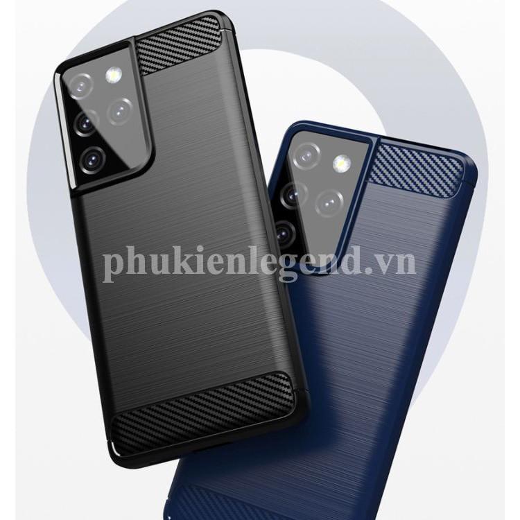 Ốp lưng chống sốc Vân Sợi Carbon cho Samsung Galaxy S21 Ultra