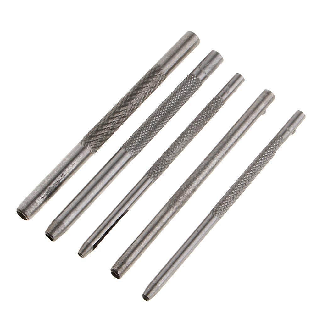 5 Pieces Leather Tool Puncher Hole Craft Set Metal Hollow Steel Puncher Belt