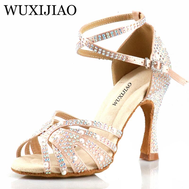 Giày khiêu vũ Latin dành cho phụ nữ Latin Wuxijiao dành Color: skin 9CM Shoe Size: 3.5