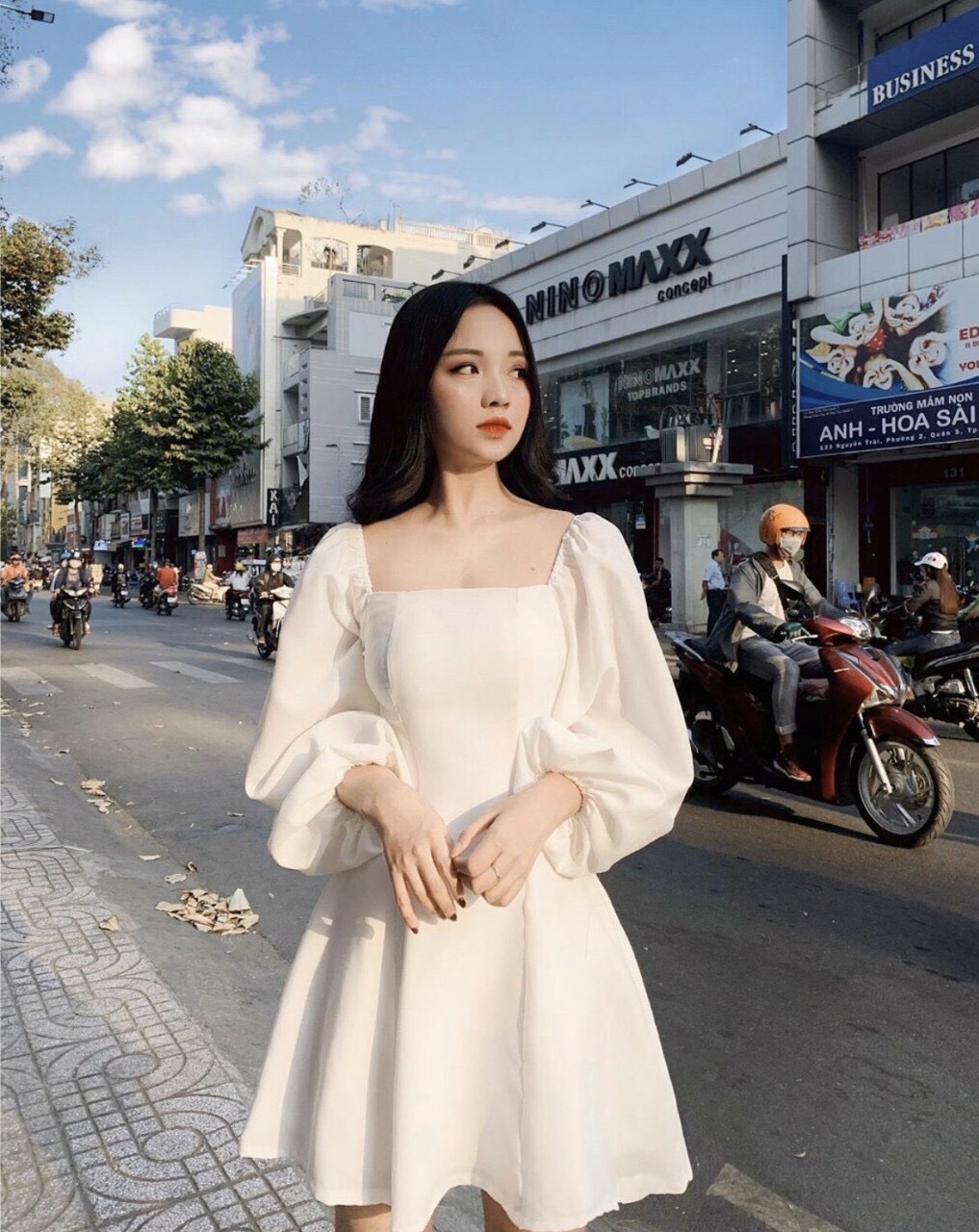 Đầm xòe tơ lua công chúa cực xinh BY8190