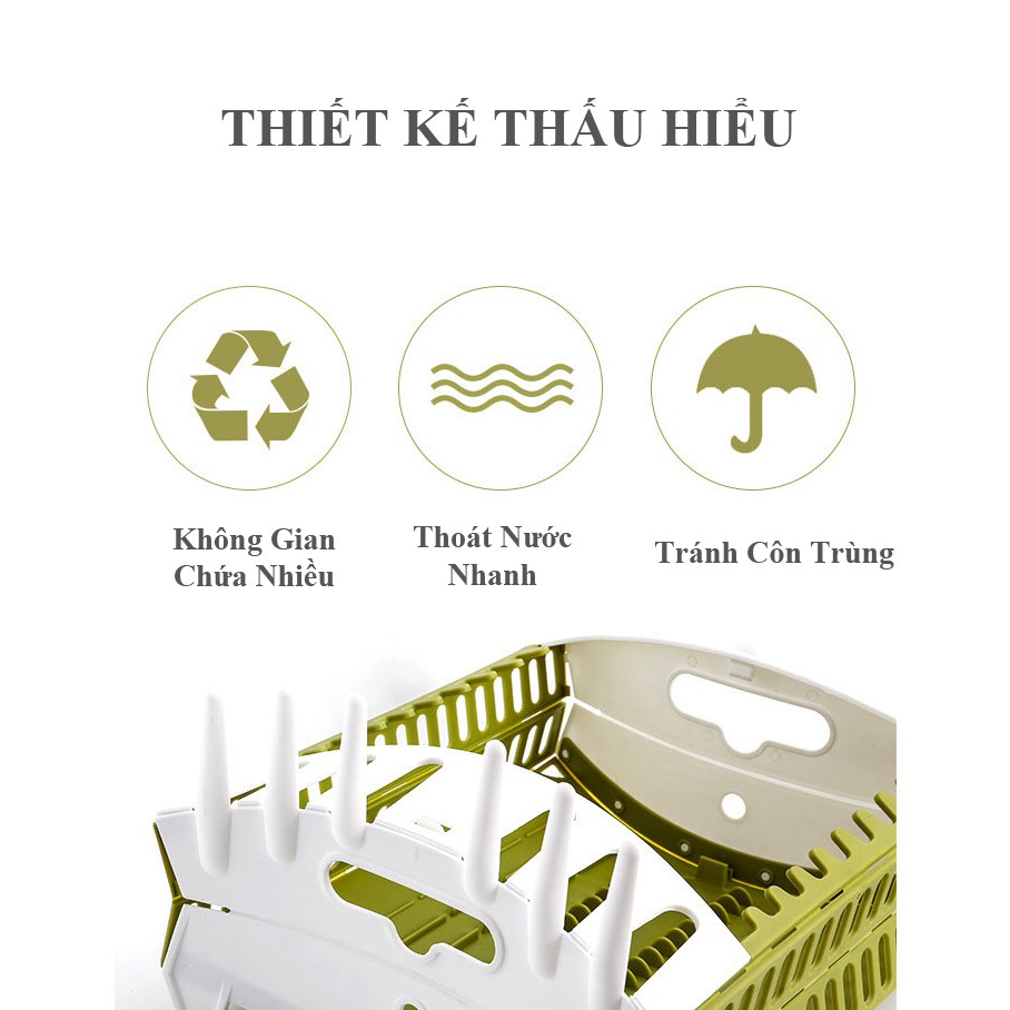 Kệ Để Chén Dĩa Nhà Bếp Đa Năng Xếp Gọn