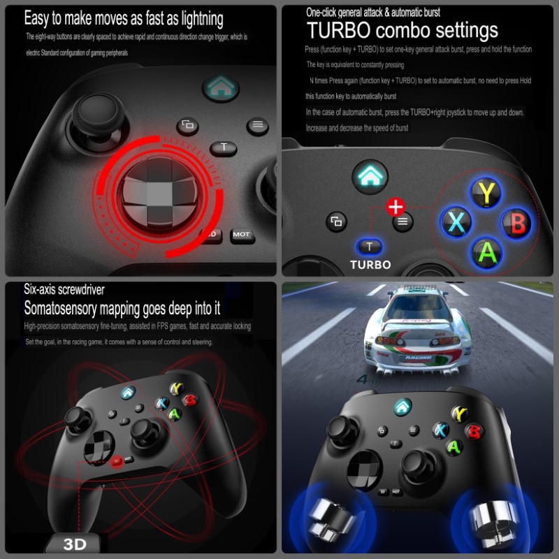 Gamepad tay game Không dây Bluetooth G11 Đa kết nối cho máy tính, laptop, smartphone, máy tính bảng, máy game