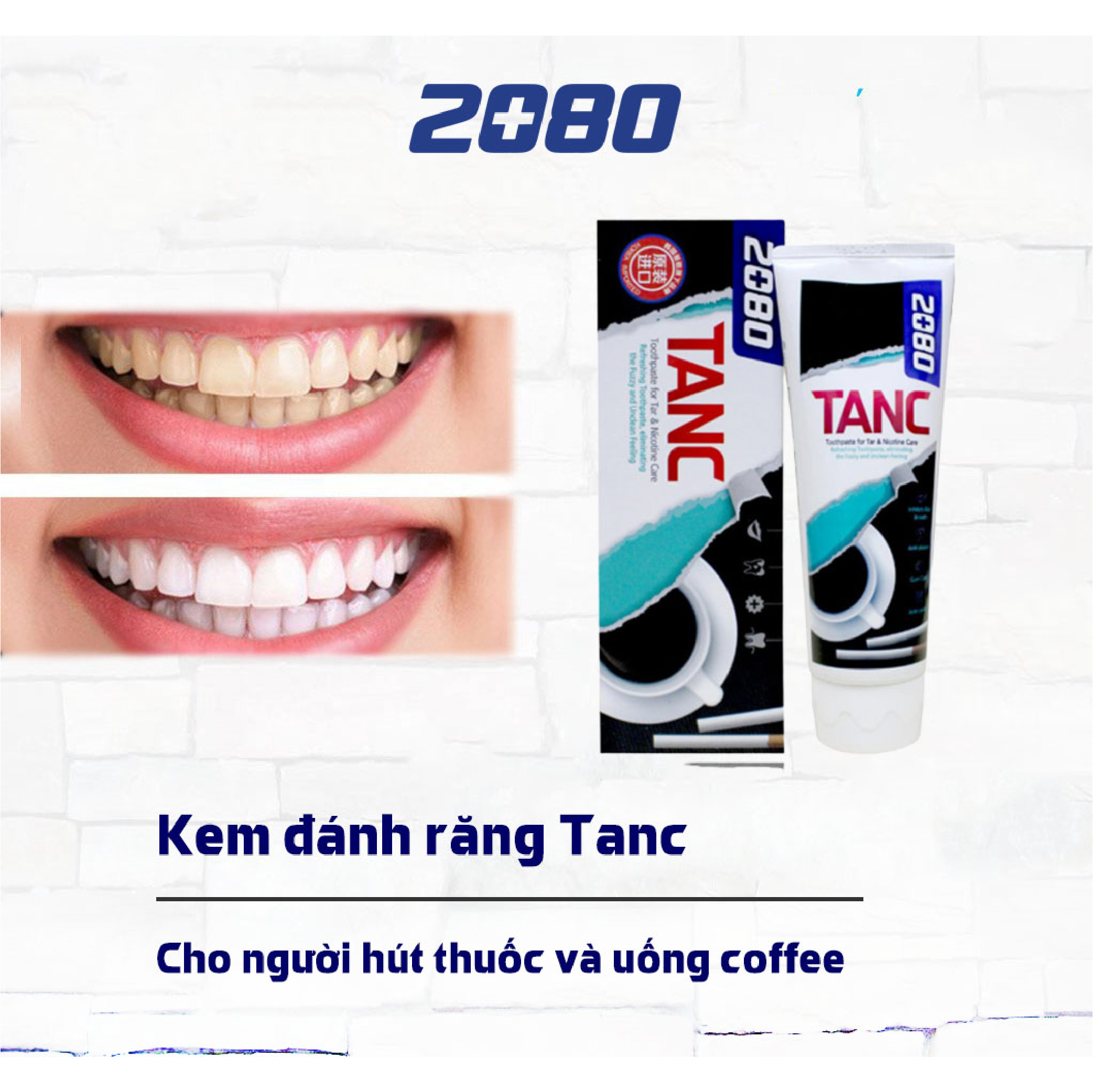 Kem đánh răng khử mùi hôi, bảo vệ men răng và ngừa sâu răng 2080 TANC 100g - Hàn Quốc Chính Hãng