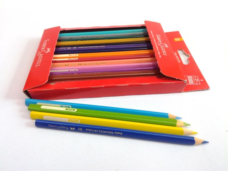 Faber-Castell-11653830-Chì Màu Junior Triangular - 30 Màu Dài + Chuốt