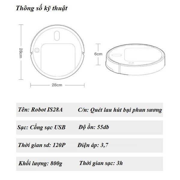 Robot hut bụi lau nhà IS28A, robot hut bụi lau nhà tự động, rô bốt hút bụi lau nhà, máy hút bụi, robot hút bụi, máy hút bụi thông minh