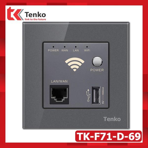 Bộ Phát WIFI Để Âm Tường Chuẩn N 300Mbps Kèm Cổng LAN(Rj45)+USB 3G Mặt Kính Cường Lực Tenko TK-F71-D-69