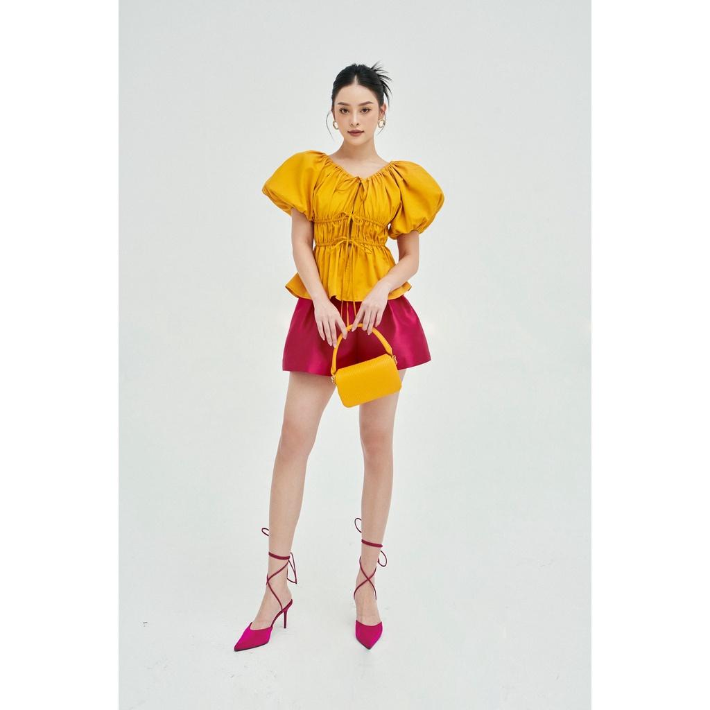 Áo Dara tay phồng rút nhúm chun eo freesize quyến rũ nữ tính thiết kế cao cấp đi chơi đi tiệc gợi cảm