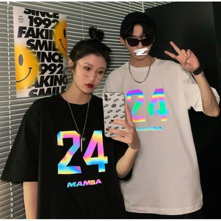 Áo thun nam nữ unisex tay lỡ in phản quang chất thun co giãn 4 chiều