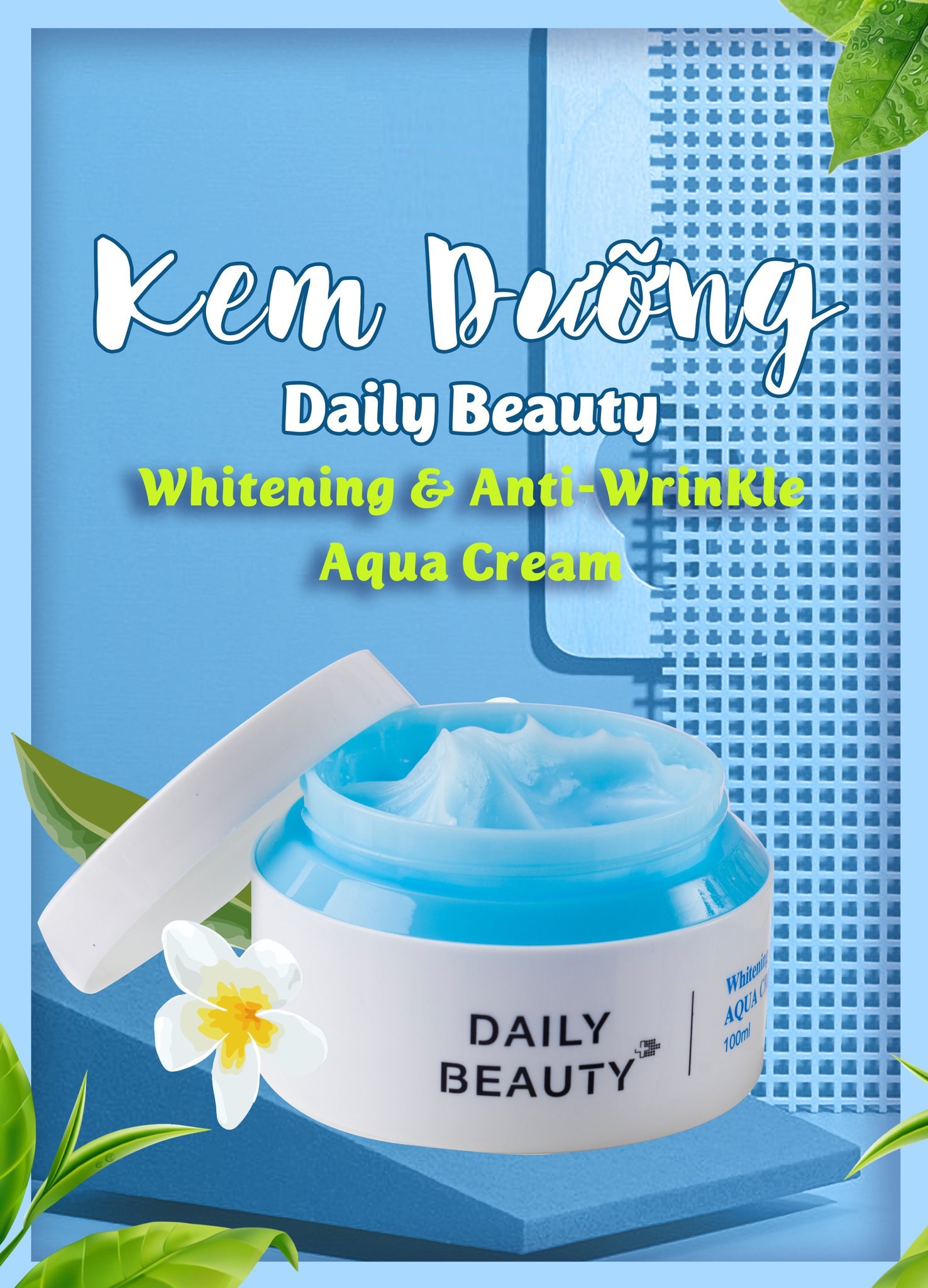 Combo 7 hộp Kem dưỡng Daily Beauty Intensive Anti-WrinKle Aqua Cream sản phẩm cấp nước cho da dầu nhập khẩu chính ngạch Hàn Quốc