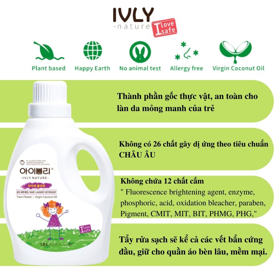 Nước giặt quần áo IVLY NATURE hương hoa Tiare dung tích 1800ml nhập khẩu Hàn Quốc ivly005