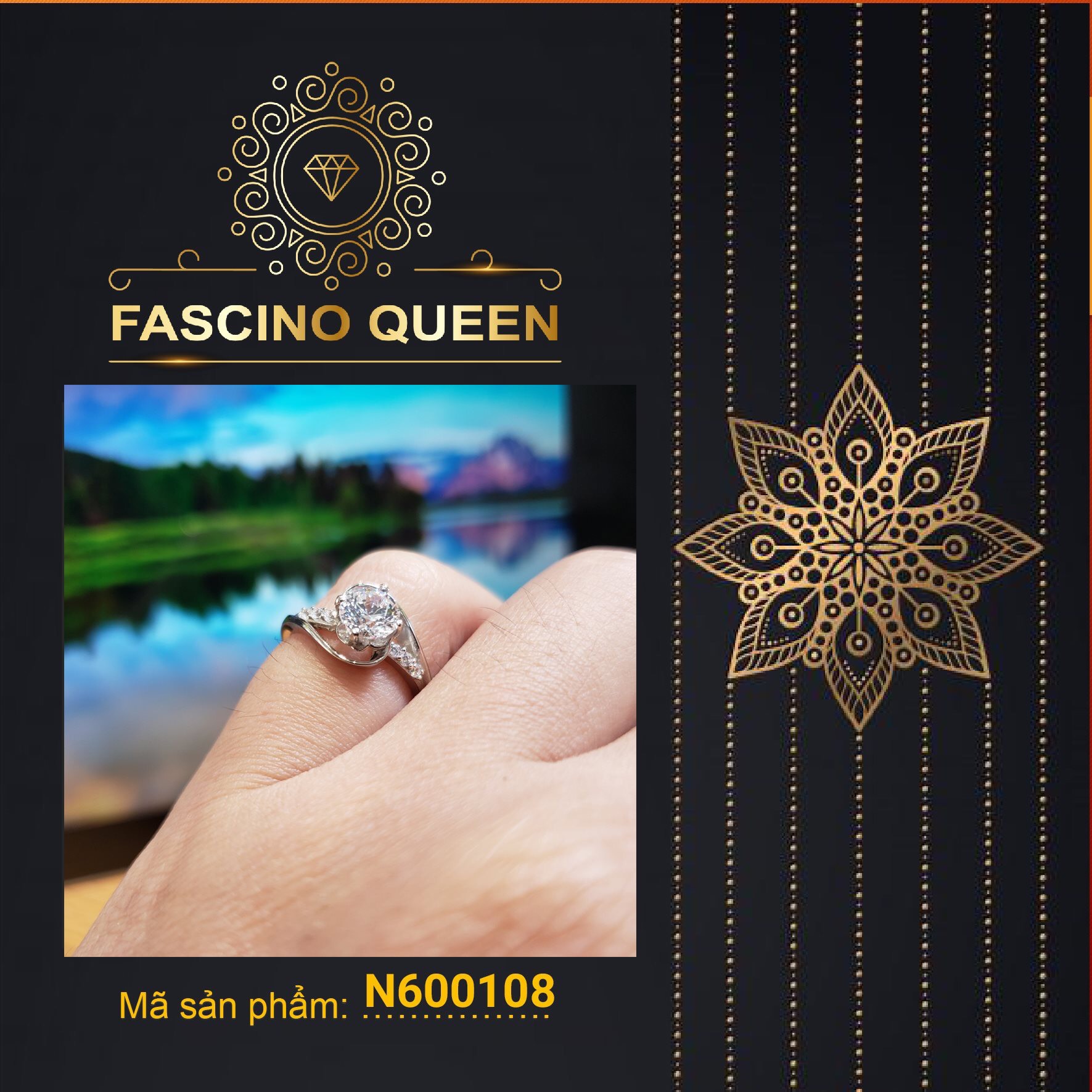 FASCINO GEMS Kim Cương Nhân Tạo 8.0 mm Dạng Tròn HERITAGE 120 Facets Cut - LỘC XUÂN - Màu Trắng Mệnh Kim