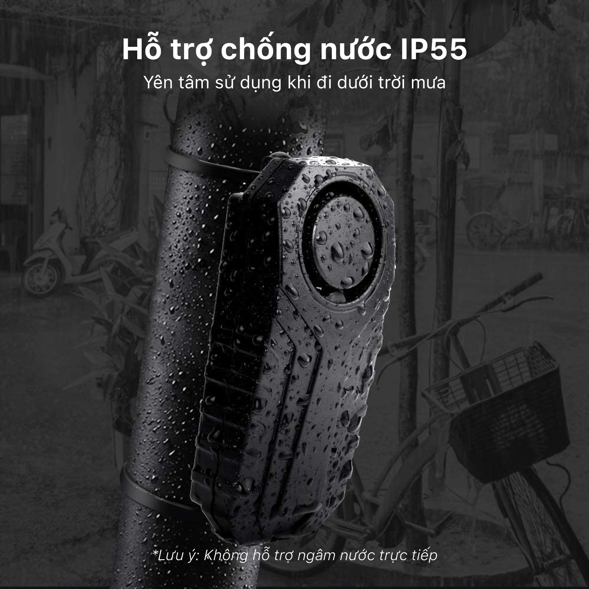 Khóa chống trộm xe máy có còi báo động PINGRON PR-R06 - Chống nước tốt, có thể điều chỉnh độ nhạy, bảo hành 12 tháng