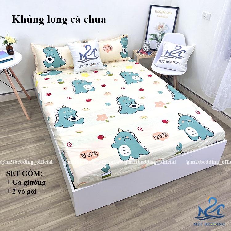 Bộ 3 món ga gối Cotton Poly M2T bedding Hàn Quốc drap giường và 2 vỏ gối
