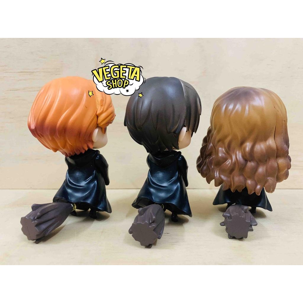 Mô hình Harry Potter - Set 3 Mô hình Harry Potter Hermione Granger Ron Weasley cưỡi chổi - Cao 10cm