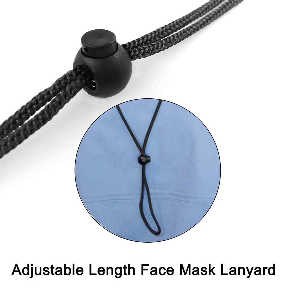 3x 1/3Pcs Adjustable Anti-lost Face Mask Lanyards Neck Straps with Clips Black